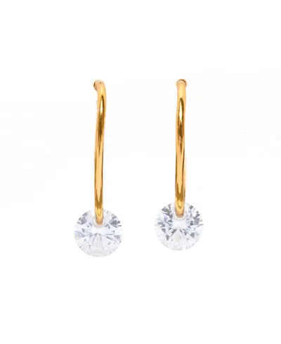 Girls Crew Crystal Endless Dewdrop Hoop Earrings In Gold