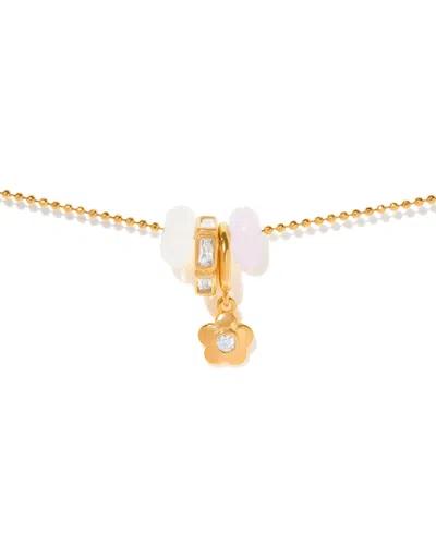 Girls Crew Crystal Flower Dash Charm Necklace In Gold