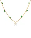 Girls Crew Crystal Fresh Bloom Gold Plated Necklace In Gold