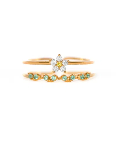 Girls Crew Crystal Fresh Picked Adjustable Ring In Gold