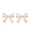 Girls Crew Crystal Gold Plated Chasse Bow Studs In Gold