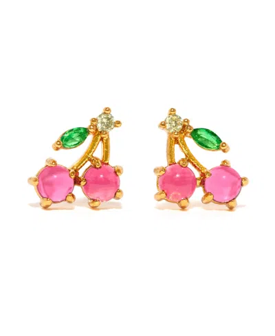 Girls Crew Crystal Gold Plated Cherry Studs