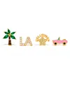 Girls Crew Crystal Gold Plated City Of Angels Stud Set In Gold