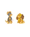Girls Crew Crystal Gold Plated Disney Lady And The Tramp Stud Earrings In Gold