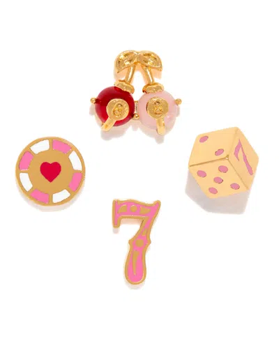 Girls Crew Kids' Crystal Gold Plated Feeling Lucky Stud Set