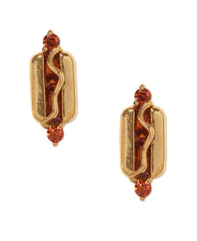 Girls Crew Crystal Gold Plated Hot Dog Studs