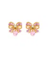 Girls Crew Crystal Gold Plated Love Knot Bow Earrings In Gold