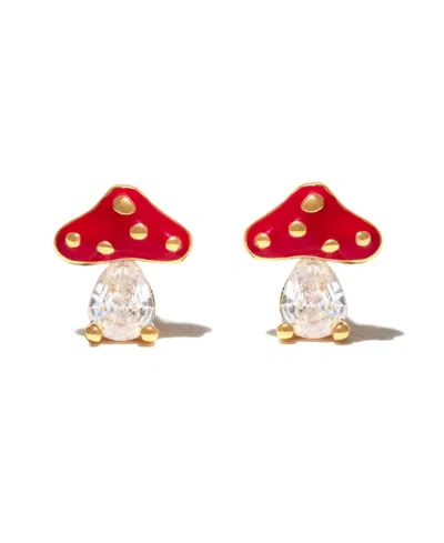 Girls Crew Kids' Crystal Gold Plated Magical Mushroom Studs