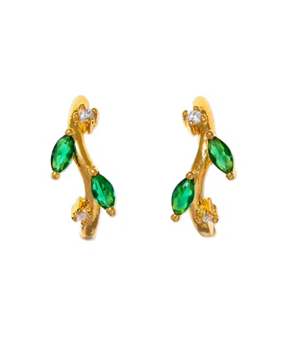 Girls Crew Kids' Crystal Gold Plated Morning Dew Hoop Earrings