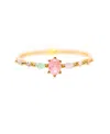 Girls Crew Crystal Gold Plated Pastel Sherbert Rings In Gold