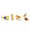 Girls Crew Crystal Gold Plated Pixar Finding Nemo Sea Crew Stud Set In Gold