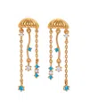 Girls Crew Crystal Jellyfish Gold Plated Dangle Earrings In Gold
