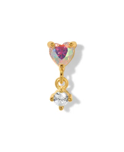 Girls Crew Crystal Love Bubble Flat Back Earring In Gold