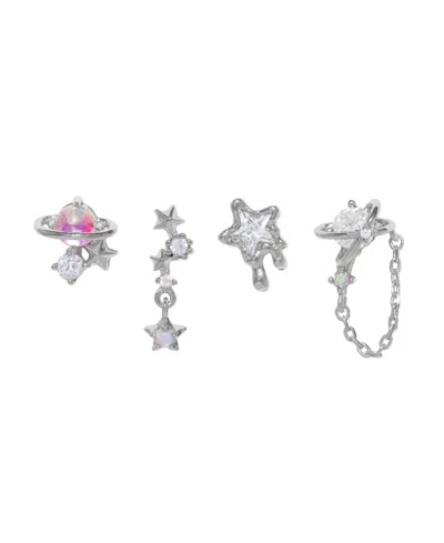 Girls Crew Crystal Lunar Dreams Stud Earrings Set In Silver