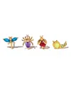 Girls Crew Crystal Multi-color Bug Me Stud Set In Gold