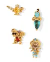 Girls Crew Crystal Multi-color Disney Princess Jasmine Stud Earring Set In Gold