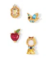 Girls Crew Crystal Multi-color Disney Princess Snow White Stud Earring Set In Gold