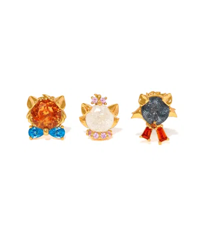 Girls Crew Kids' Crystal Multi-color Disney The Aristocats Stud Set In Gold
