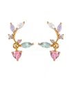 Girls Crew Crystal Multi-color Love Blooms Earrings In Gold