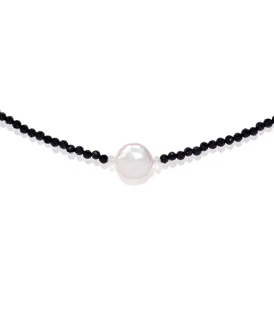 Girls Crew Crystal Palawan Freshwater Pearl Beaded Necklace In Black