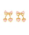 Girls Crew Crystal Post Back Cherry Pie Earrings In Gold