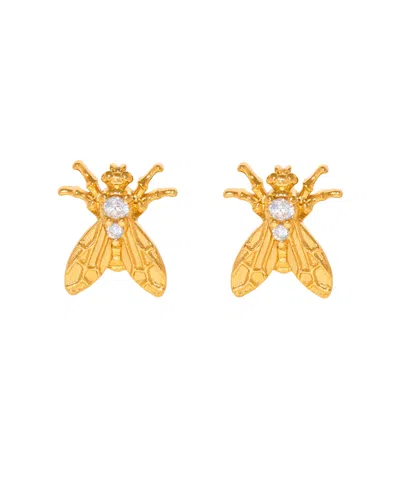 Girls Crew Crystal Shoo Fly Stud Earrings In Gold