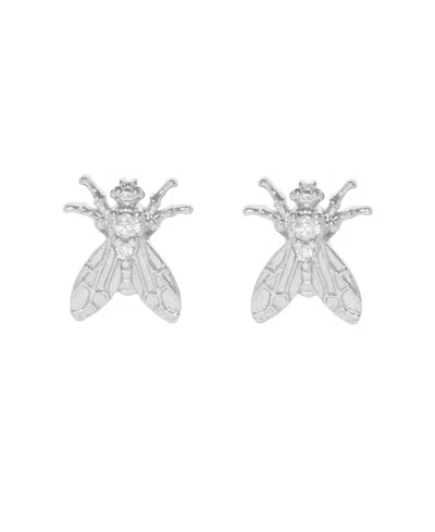 Girls Crew Crystal Shoo Fly Stud Earrings In Silver
