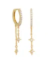Girls Crew Crystal Skyshower Gold Plated Hoop Earrings In Gold