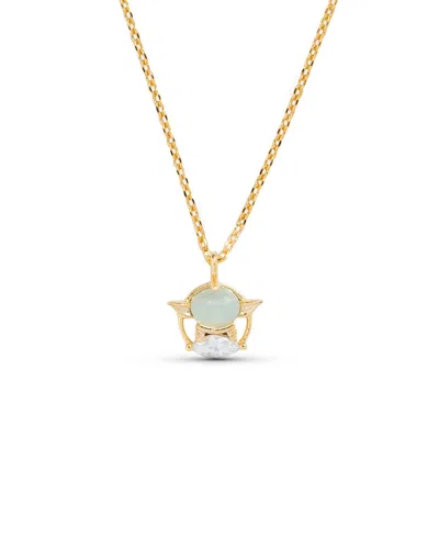 Girls Crew Crystal Star Wars Grogu Gold Plated Necklace