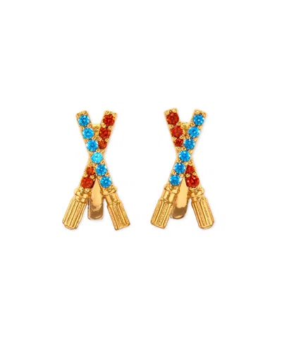 Girls Crew Crystal Star Wars Lightsaber Duel Hoops In Gold