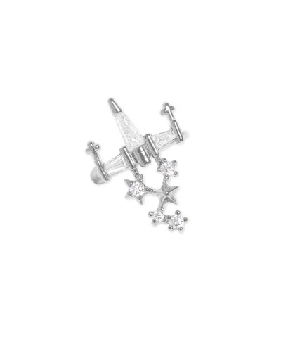 Girls Crew Crystal Star Wars X-wing Ear Cuff In Silver