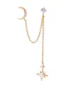Girls Crew Crystal Stardust Gold Plated Double Earring In Gold
