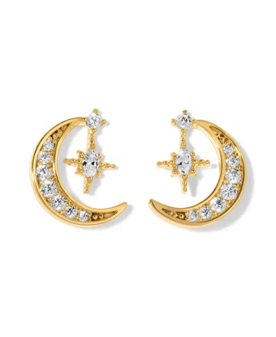 Girls Crew Crystal Stargazer Moon Earrings In Gold
