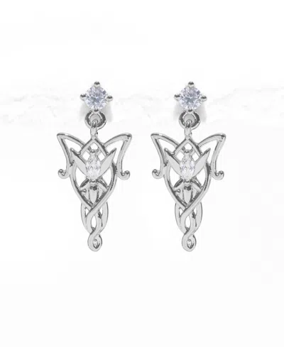 Girls Crew Crystal The Lord Of The Rings Elven Dangle Earrings In Silver