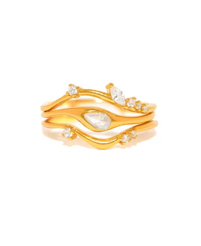 Girls Crew Crystal Tulum Ring Set In Gold