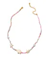 Girls Crew Crystal Turtle Bay Gold Plated Beaded Necklace In Gold