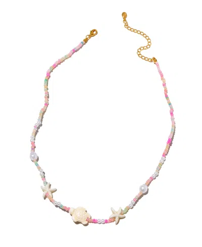 Girls Crew Crystal Turtle Bay Gold Plated Beaded Necklace