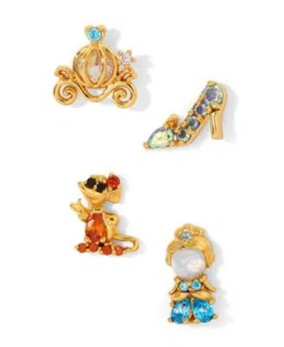 Girls Crew Disney 4 Pc. Set Single Mismatch Stud Earrings Collection In Gold
