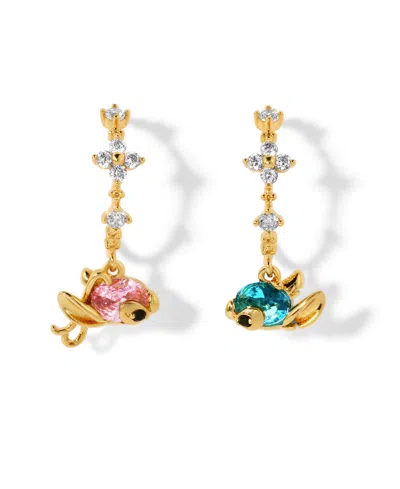 Girls Crew Disney Crystal Stitch And Angel Love Hoops In Gold