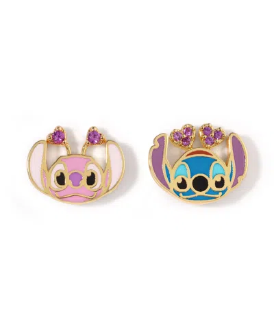 Girls Crew Disney Enamel Stitch Angel Studs In Gold