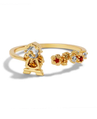 Girls Crew Disney Multi-color Beauty The Beast Cogsworth Ring In Gold