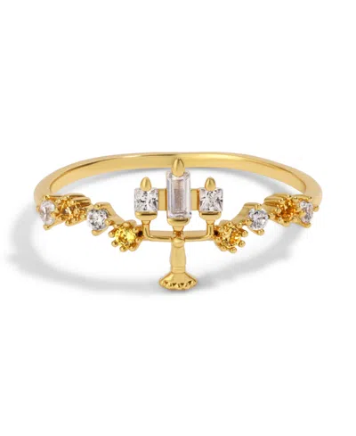 Girls Crew Disney Multi-color Beauty The Beast Lumiere Ring In Gold