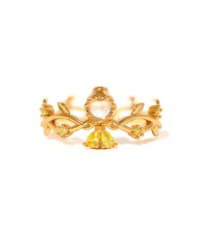 Girls Crew Kids' Disney Princess Beauty And The Beast Belle Crystal Gold Plated Rings