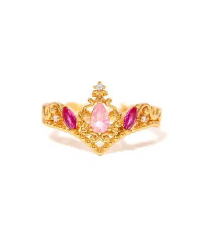 Girls Crew Disney Princess Sleeping Beauty Aurora Crystal Gold Plated Rings
