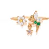 Girls Crew Crystal Disney Tinker Bell Pixie Dust Adjustable Ring In Gold