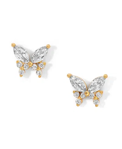Girls Crew Faux Cubic Zirconia Remember Me Butterfly Stud Earrings In Gold