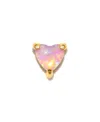 Girls Crew Faux Pink Opal Flat Back Gold Plated Earrings In Gold