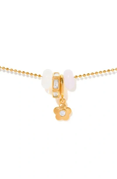 Girls Crew Flower Dash Charm Necklace In Gold