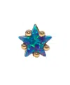 Girls Crew Gold Plated Faux Blue Opal Star Crystal Piercing Style Earrings In Gold