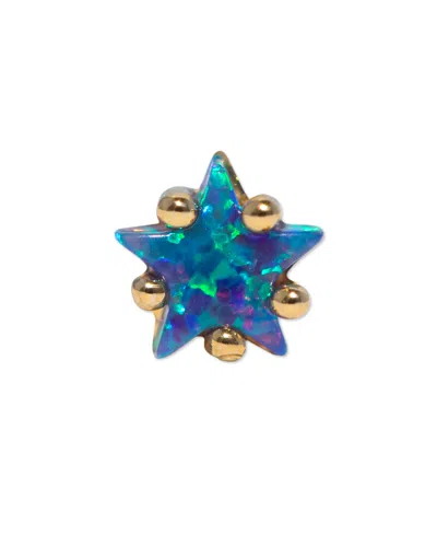 Girls Crew Kids' Gold Plated Faux Blue Opal Star Crystal Piercing Style Earrings